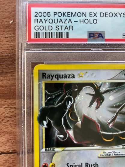 Pokemon Rayquaza Gold Star 107107 Card PSA9